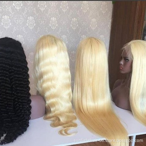 Wholesale price good quality brazilian real human hair hd lace frontal body wave long hair 613 lace front human hair wig